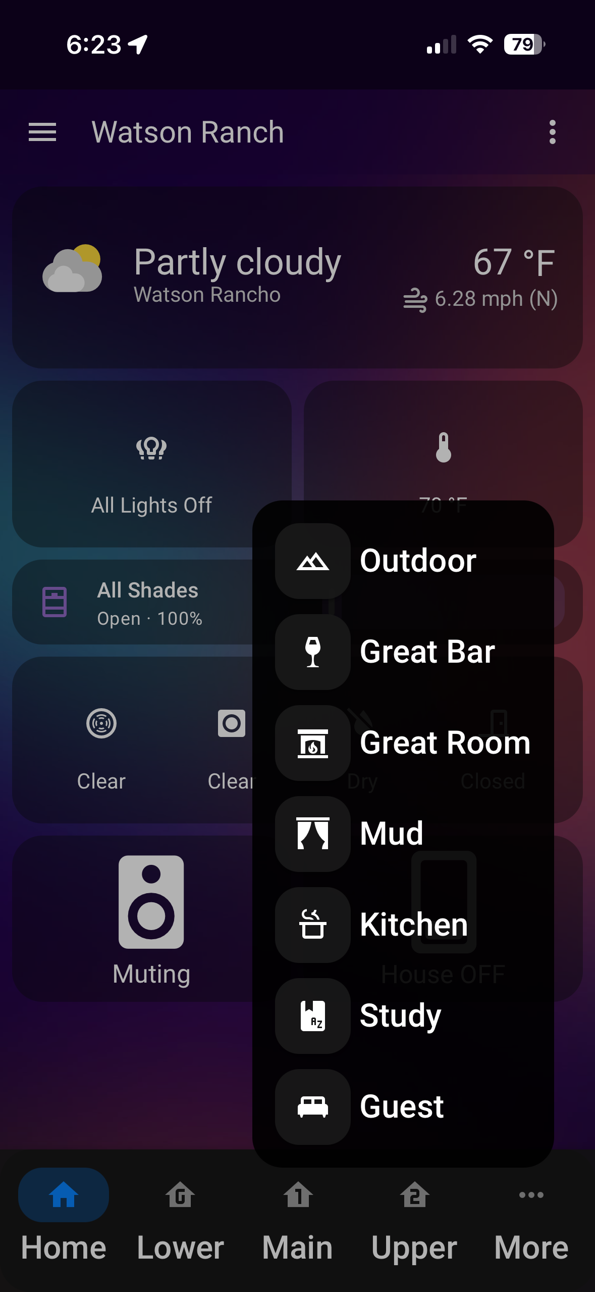 Room Navigation Menu
